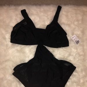 Black one piece swimwear